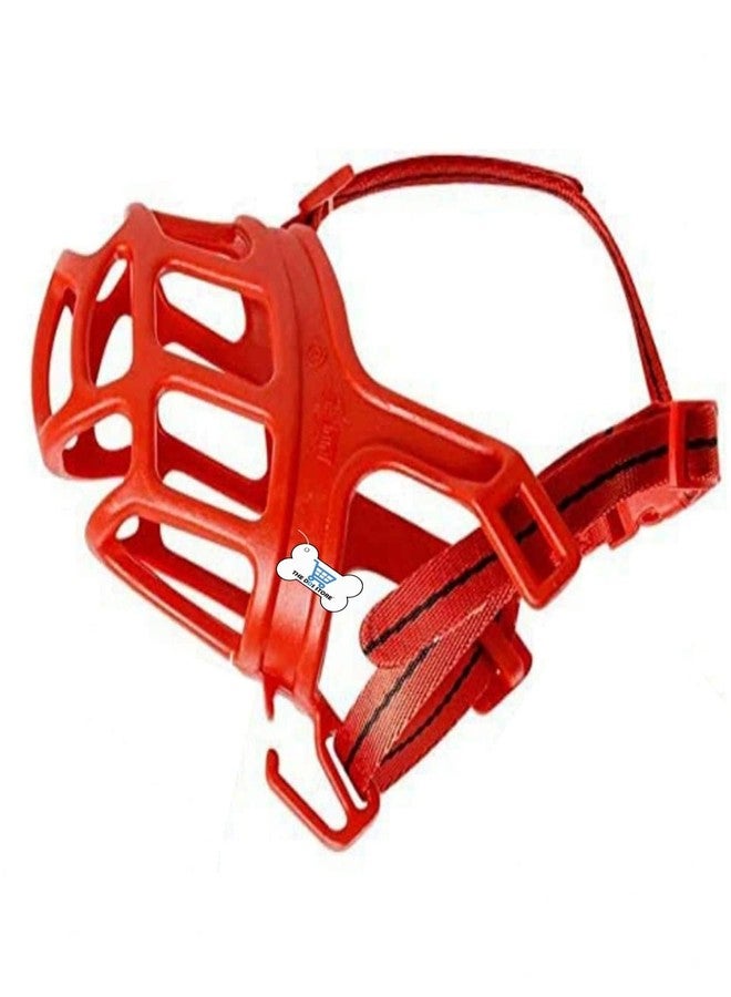 The DDS Store® Adjustable Anti-Biting Dog Soft Silica Gel Muzzle, Breathable Safety Pet Puppy Muzzles Mask for Biting,Barking,Chewing-Large, Red - Image 1